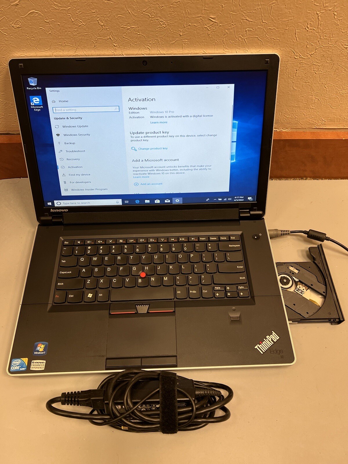 LENOVO THINKPAD EDGE 15 15.6″ Intel Core i3 M370 2.40GH 4GB RAM 500GB HDD WEBCAM