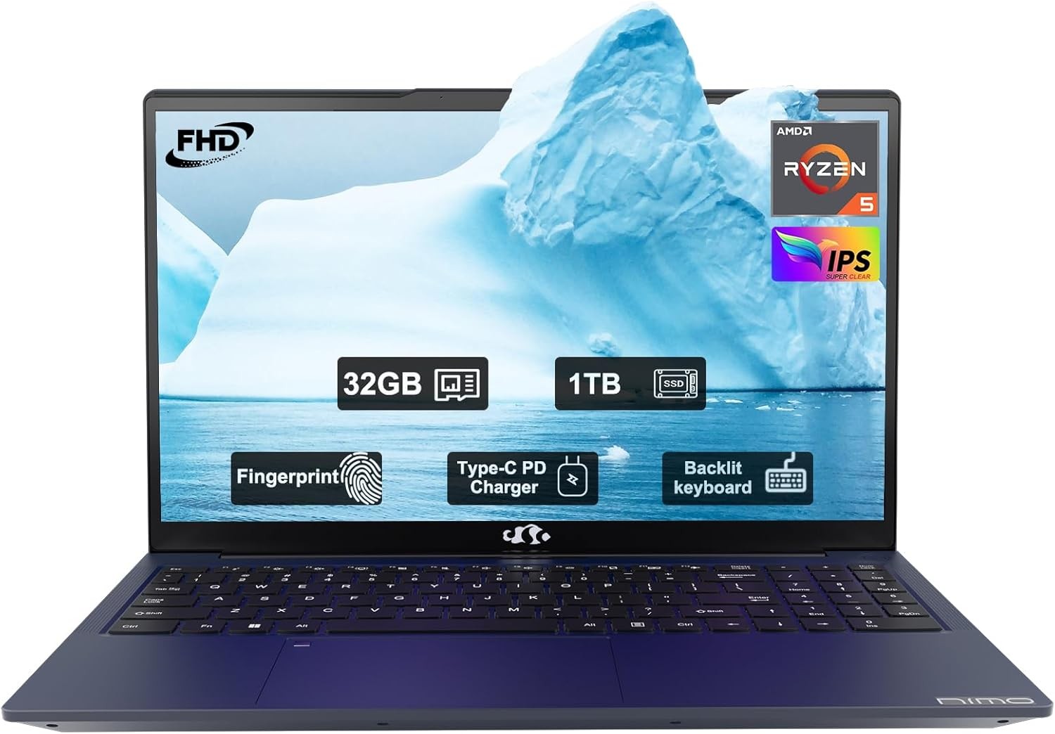 NIMO 15.6 FHD-Business-Laptop 32GB RAM 1TB SSD AMD Ryzen 5 3500U Wi-Fi 5 Win 11