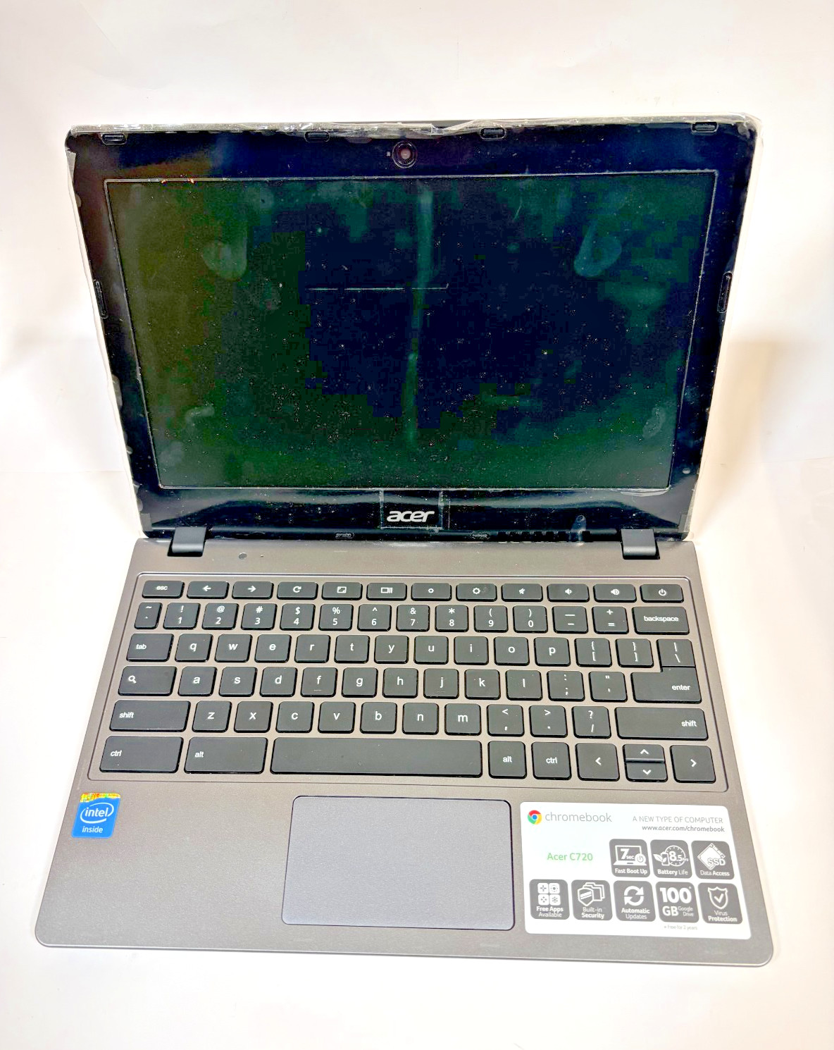 ACER Chromebook C720 – ZHN Laptop *WORKS FOR PARTS (SCREEN IS GOOD)*