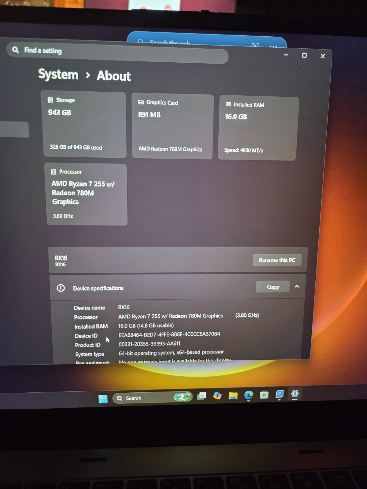 MALLRACE AX16 Pro Laptop AMD Ryzen 7 H255, 16GB RAM, 1TB SSD, 15.6″ FHD