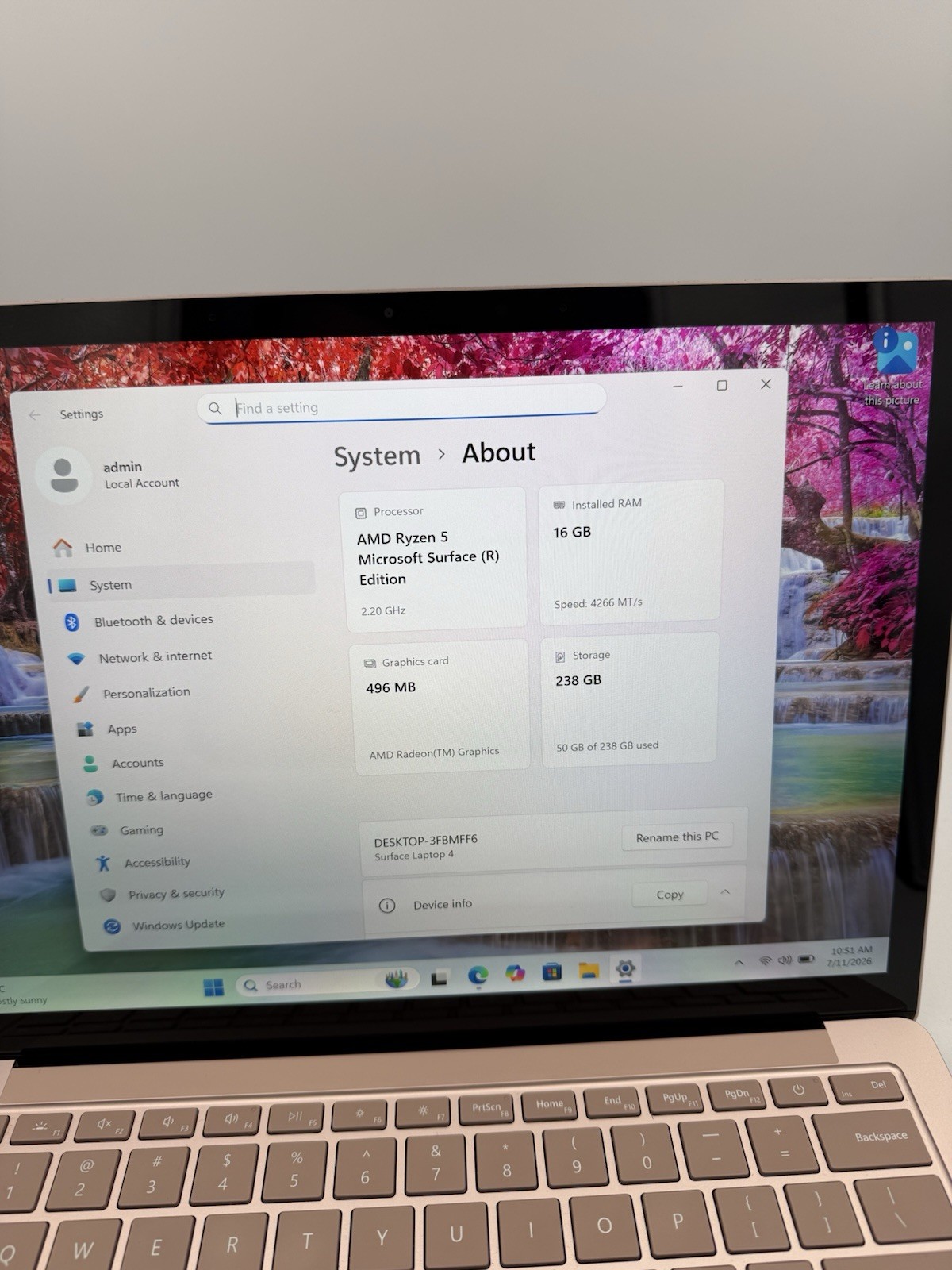 Microsoft Surface Laptop 4 13.5” Sandstone – Ryzen 5 | 16GB RAM | 256GB – 56C