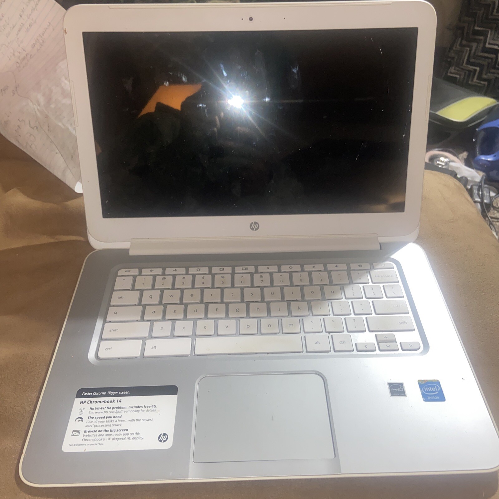 HP Chromebook Laptop Needs Screen Cr3114 Q029wm Parts Repair Read Desc Computer