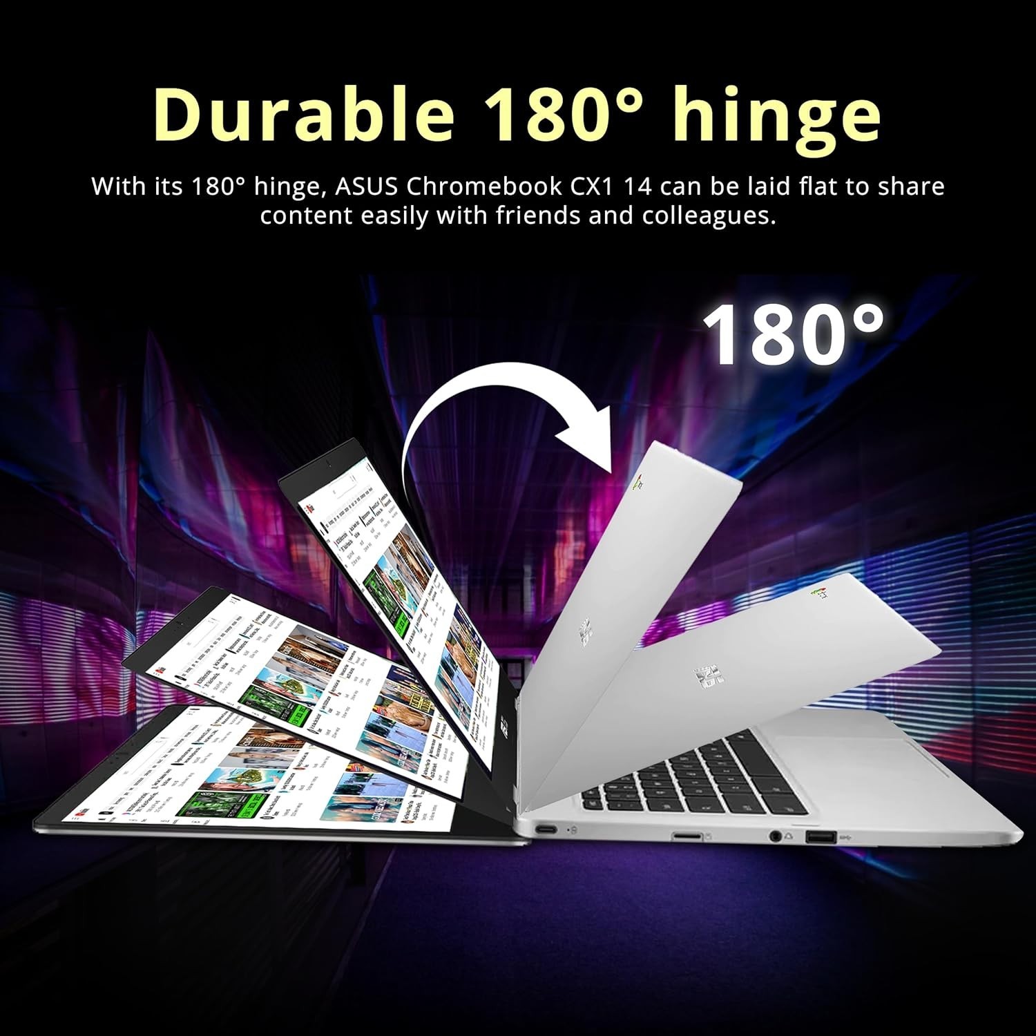 Lightweight 14″ Chromebook CX1 – FHD Anti-Glare, WiFi 6, 4GB RAM, 224GB Storage