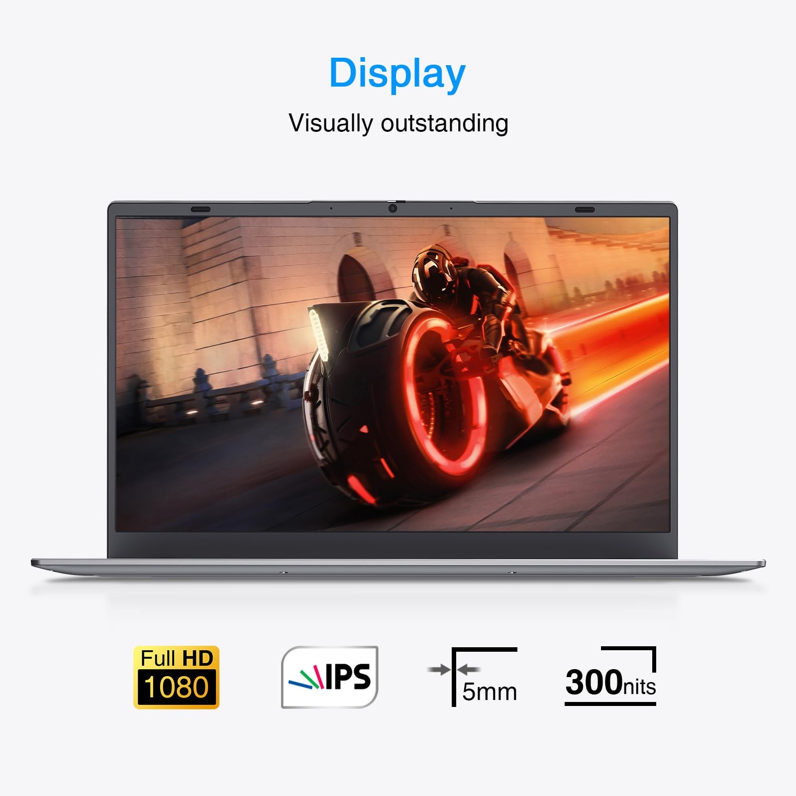 Laptop Computer, N100 Quad-Core, 16GB DDR5 512GB NVMe SSD (Silver) | 15.6″
