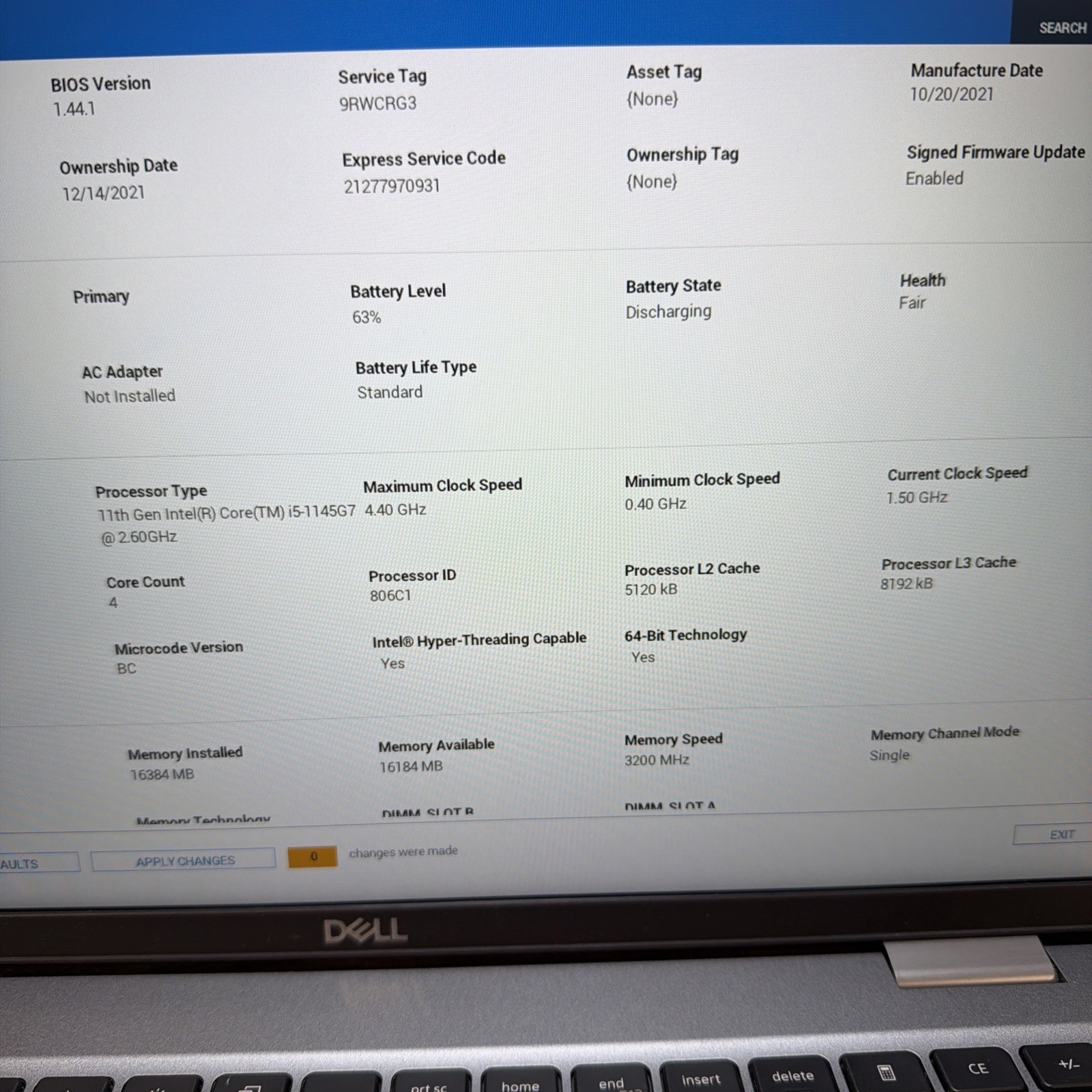 Dell Latitude 5520 i5-1145G7 16GB 512GB SSD 15″ FHD Win11 Fair
