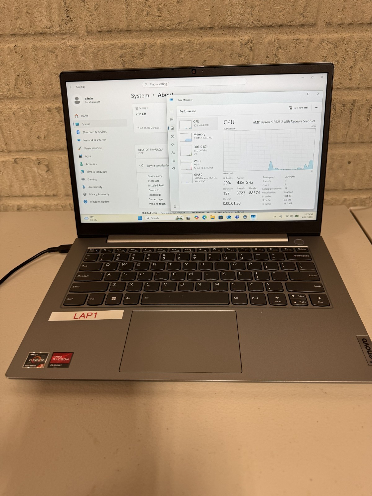Lenovo Thinkbook 14 G4 AMD Ryzen5 Windows 11 pro 240GB SSD 16GBRAM