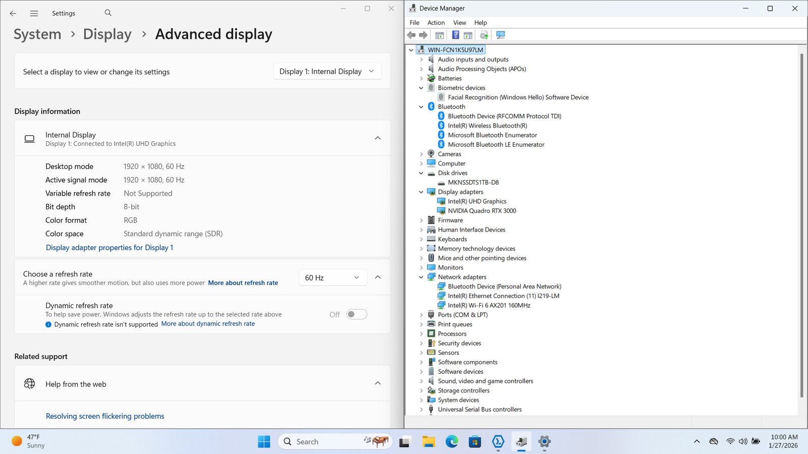 Dell Precision 7550 15″ FHD Touch I7-10850H 1TB SSD 32GB W11 Quadro RTX 3000