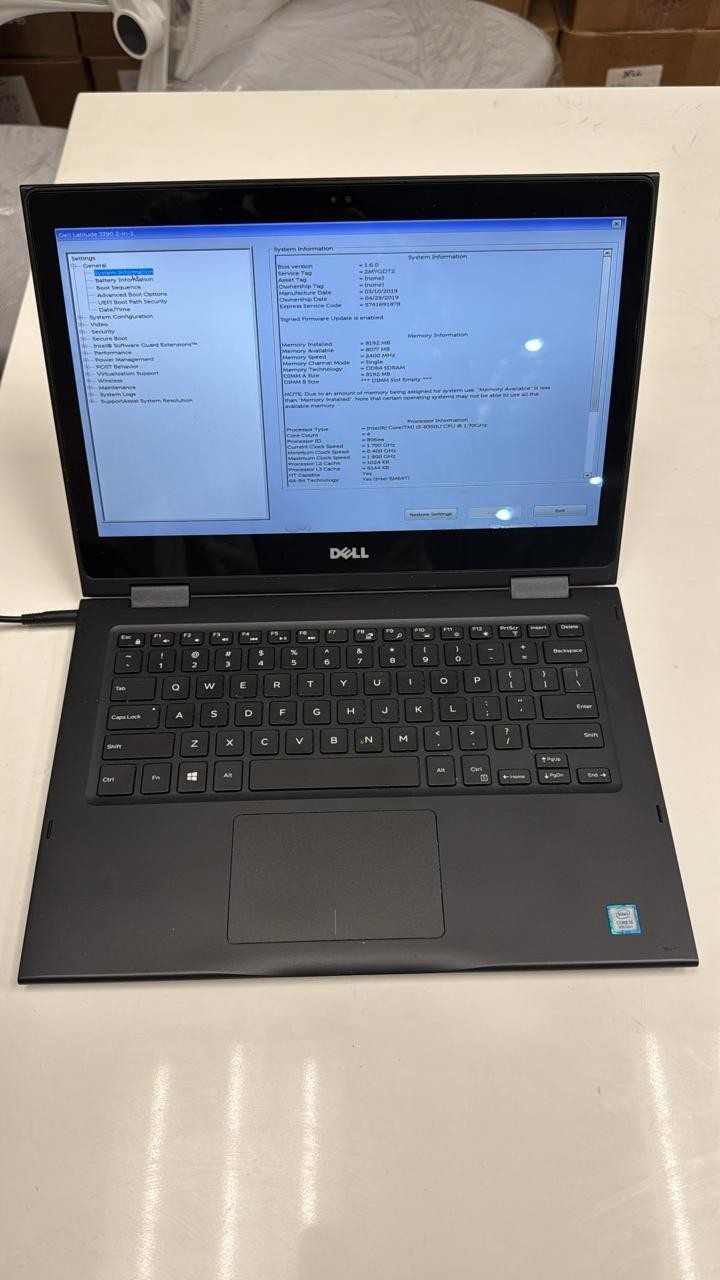 Lot Of 6 Dell Latitude 3390 2-in-1 13.3″ i5 8th gen, 4gb, 128 gb Boots to Bios