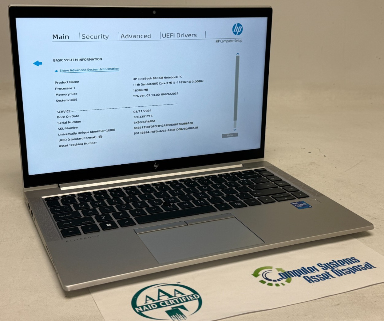 HP EliteBook 840 G8 14″ (i7-1185G7 3.0GHz – 16GB RAM – 512GB SSD – Win11Home)