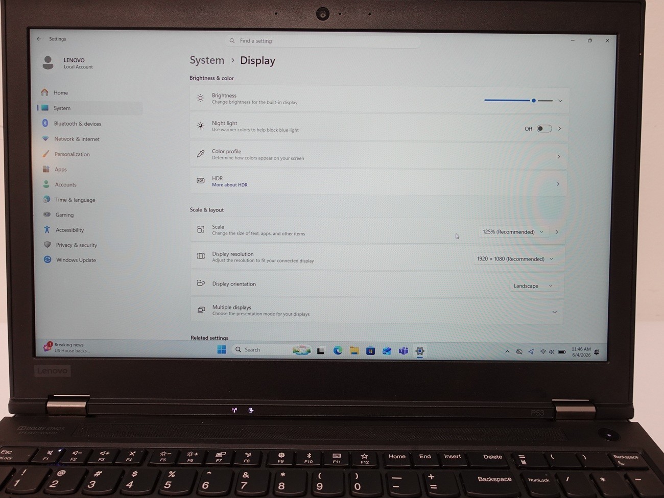 Lenovo ThinkPad P53 15.6″ Intel Core i9-9880H 32GB 512GB NVIDIA QUADRO RTX 4000