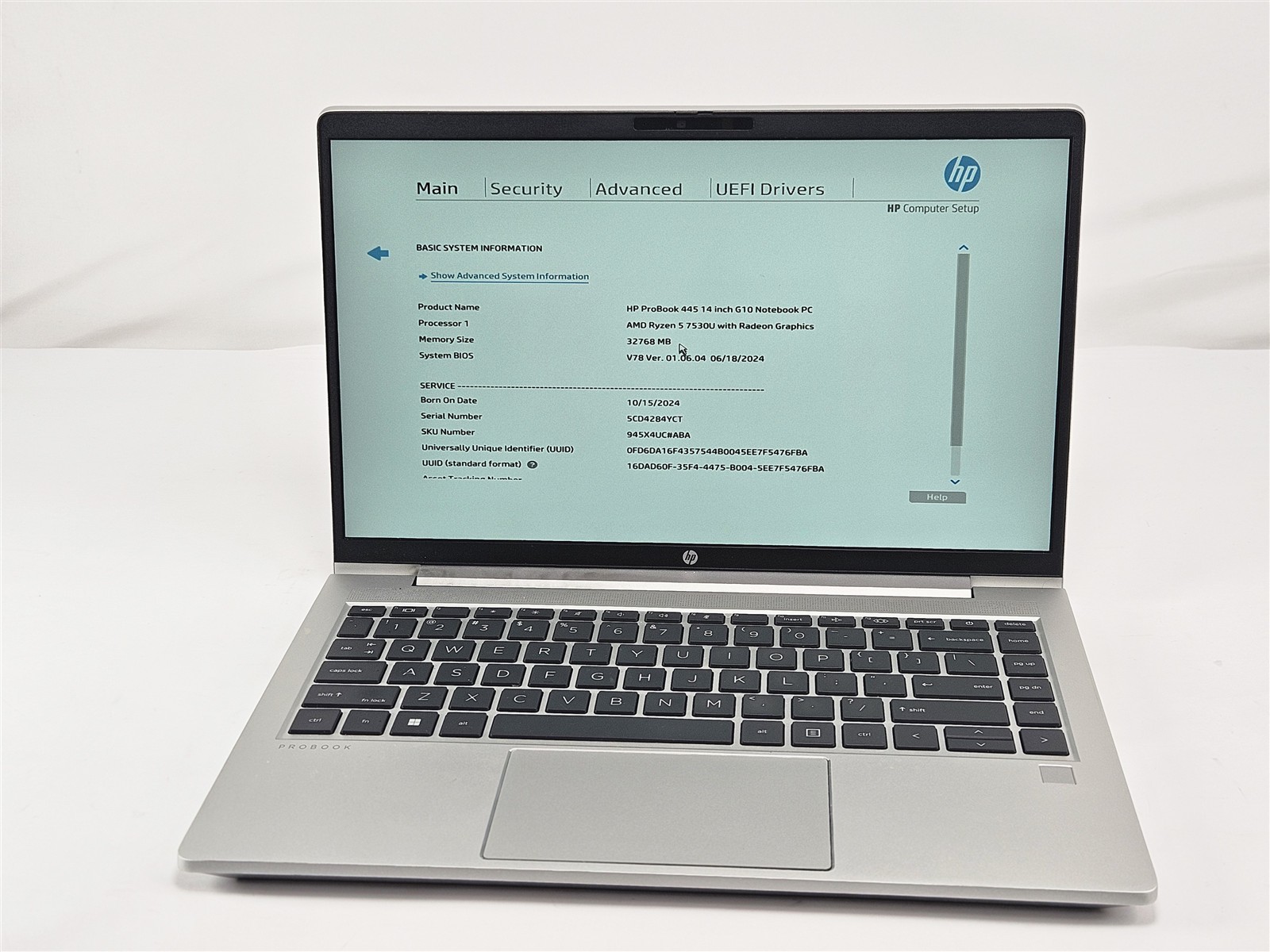 HP ProBook 445 G10 Ryzen 5 7530U 32GB 256GB SSD 14″ FHD Vega 7