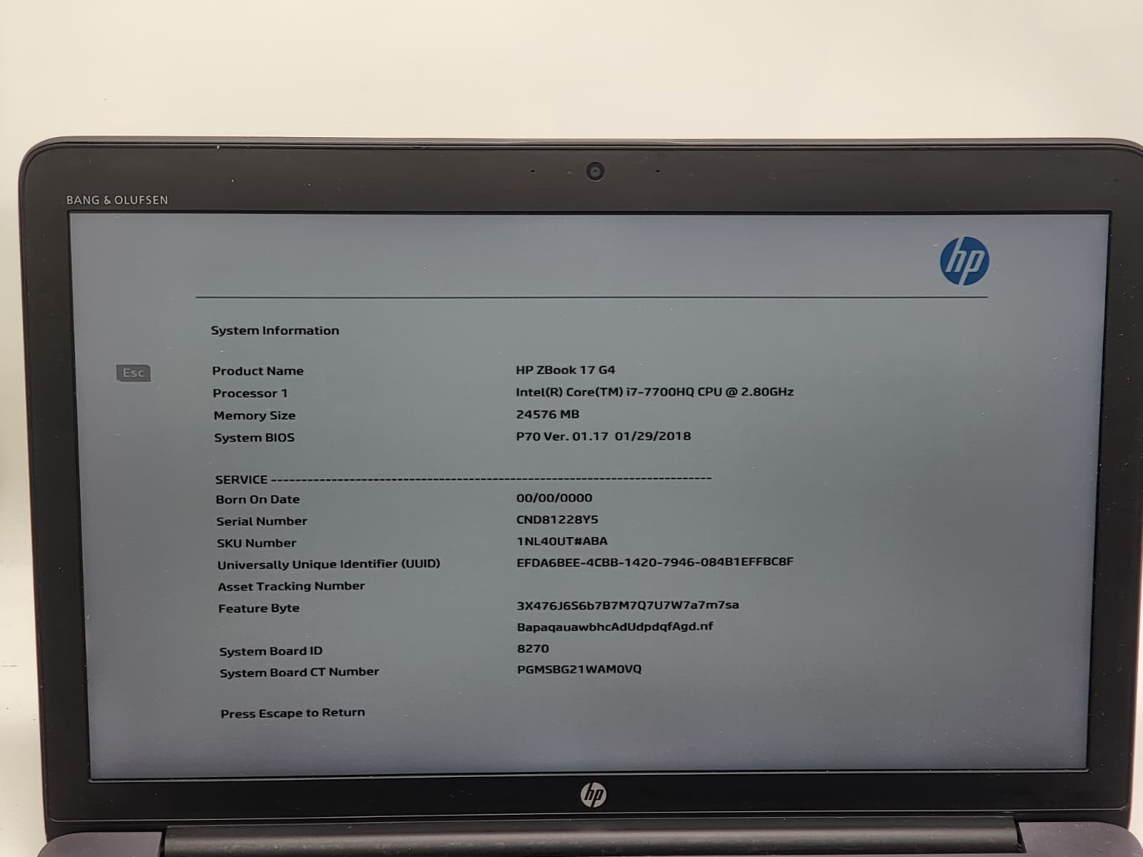 HP ZBook G4 17.3″ 4K CORE i7 FHD 2.8GHz 24GB RAM 4TB SSD WORKSTATION 3YRWRTY