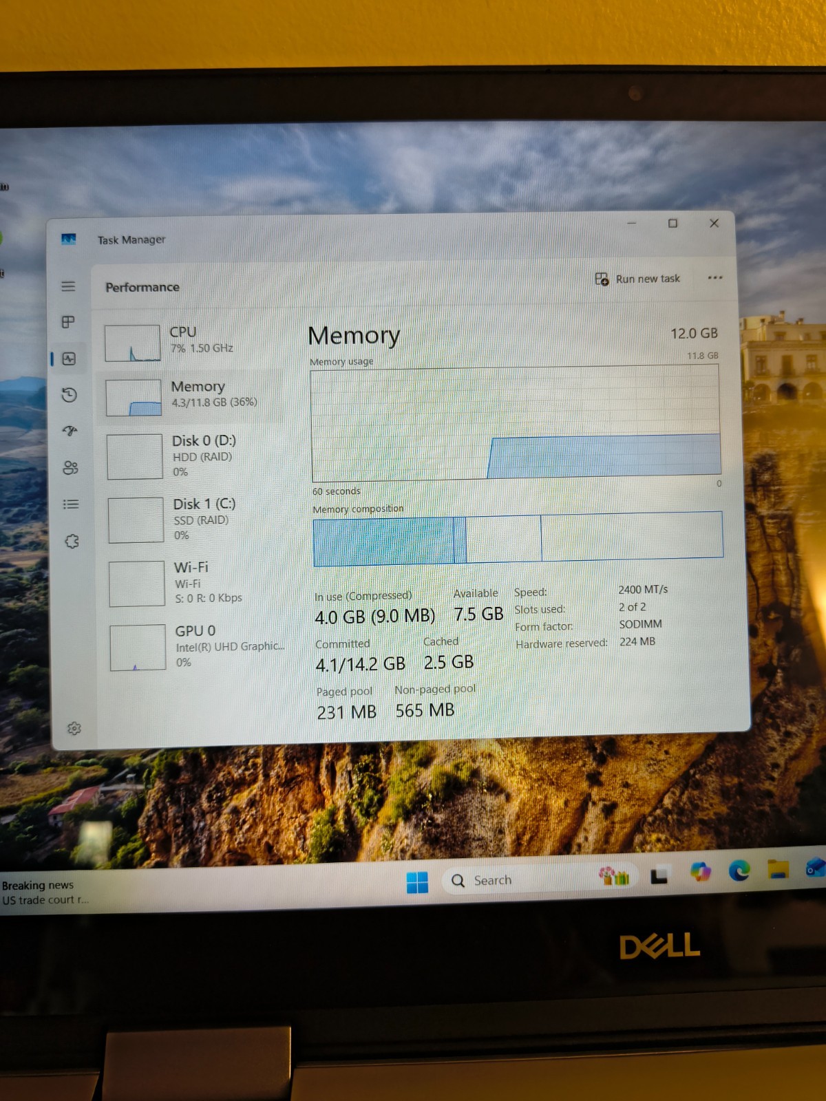 Dell Inspiron 15-5582 2in1 Core i3-8145u@2.1Ghz 12gb 256GB NVMe+1TB HDD Win11Hm