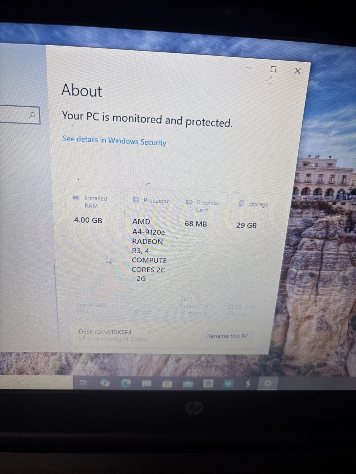 HP Stream 14-ds0003dx Laptop AMD A4 4GB RAM 64GB SSD