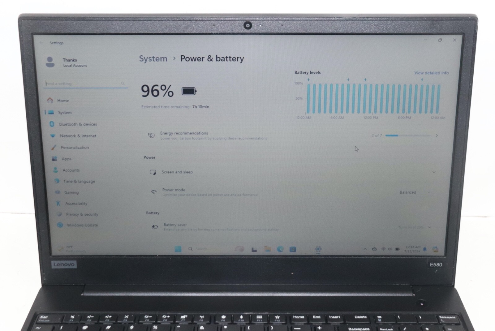 Lenovo ThinkPad E580 Inte core i5@2.60GHz|16GBRAM|256GBSSD HDD|WIN11.PRO|Webcam