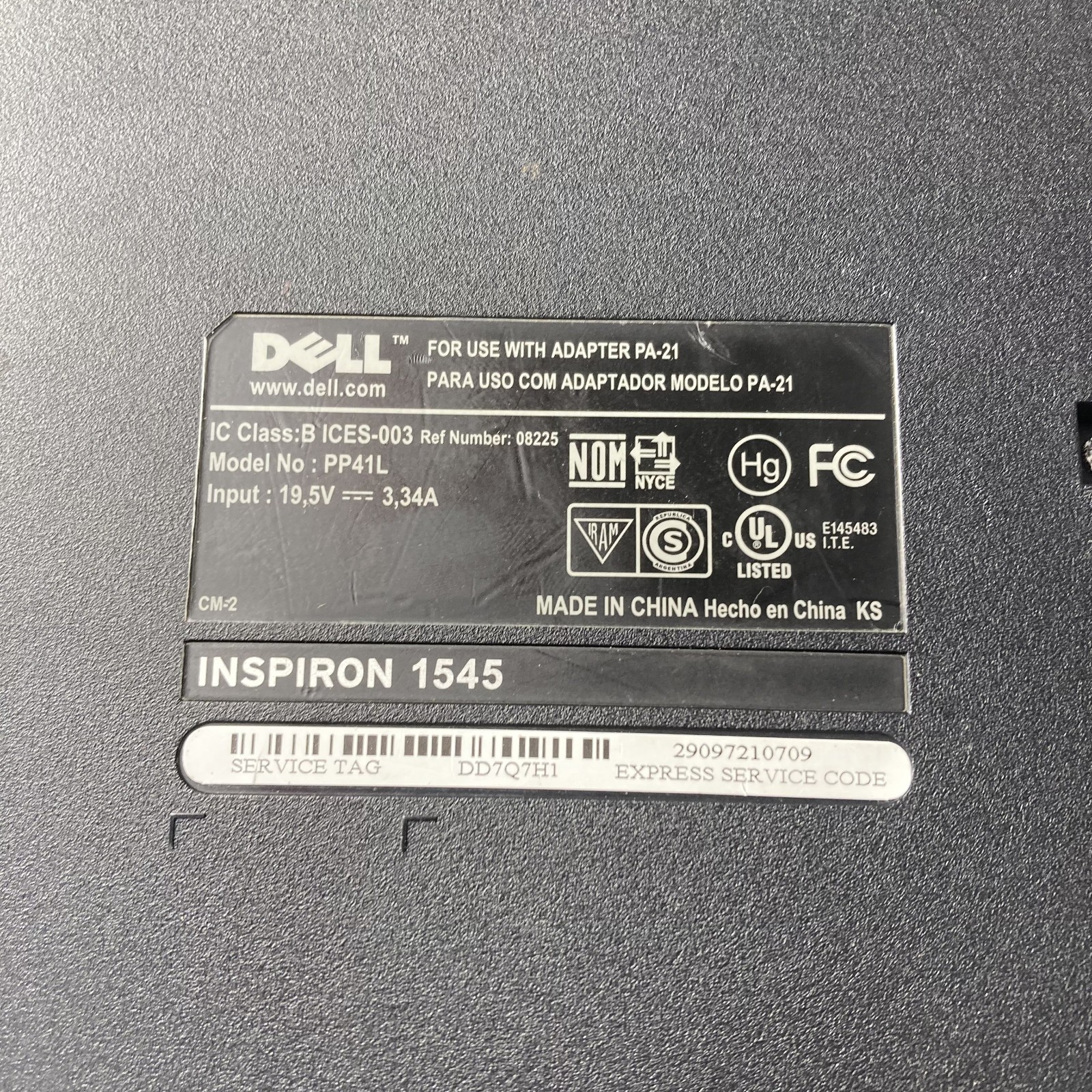Dell Inspiron 1545 15.5″ Retro Gaming Pentium Dual T3400 2.16GHz 3GB RAM 1TB HDD
