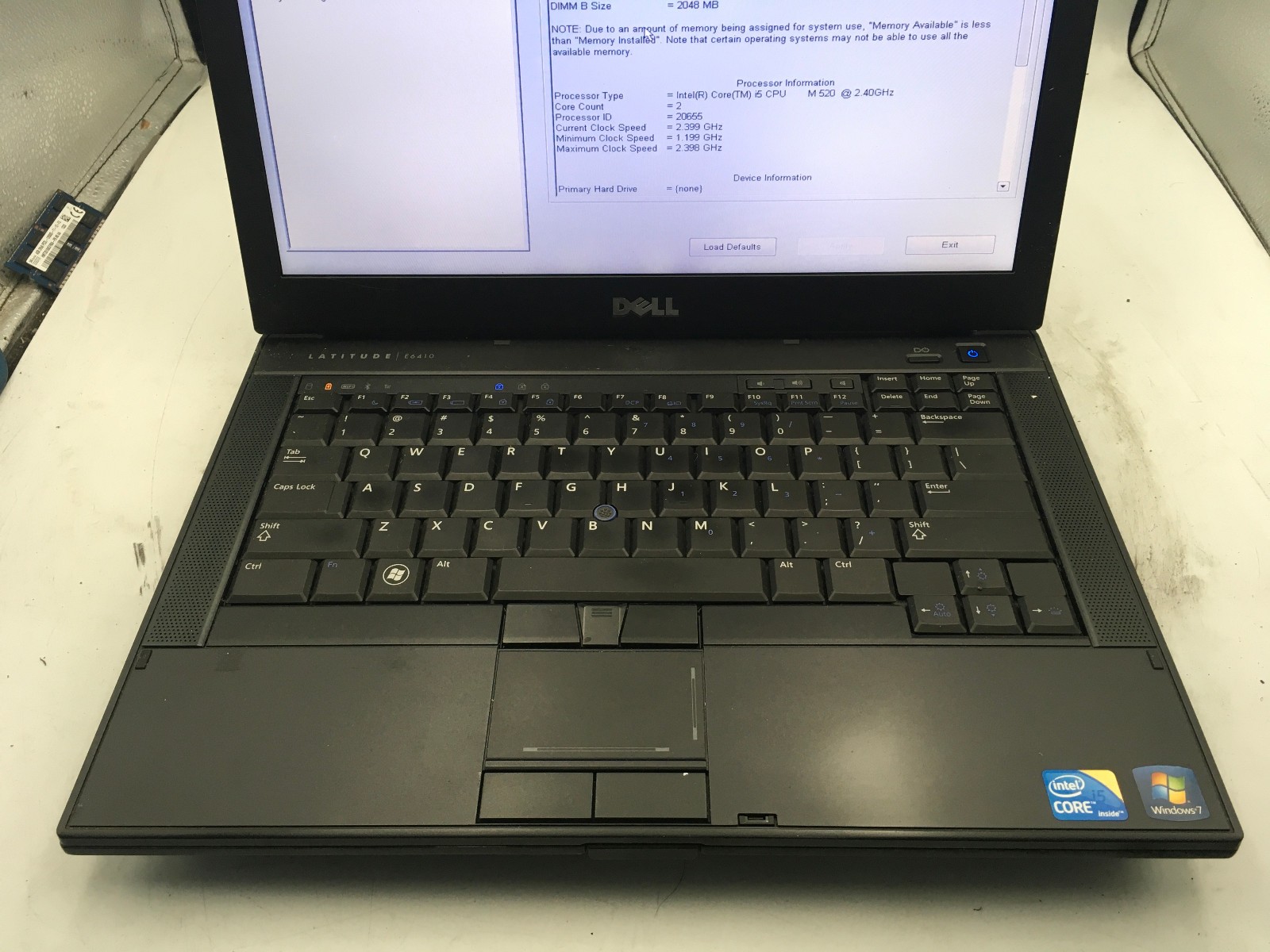 DELL LATITUDE E6410 – BOOTS TO BIOS – INTEL I5 M520 – 4GB RAM – NO OS – READ -BB