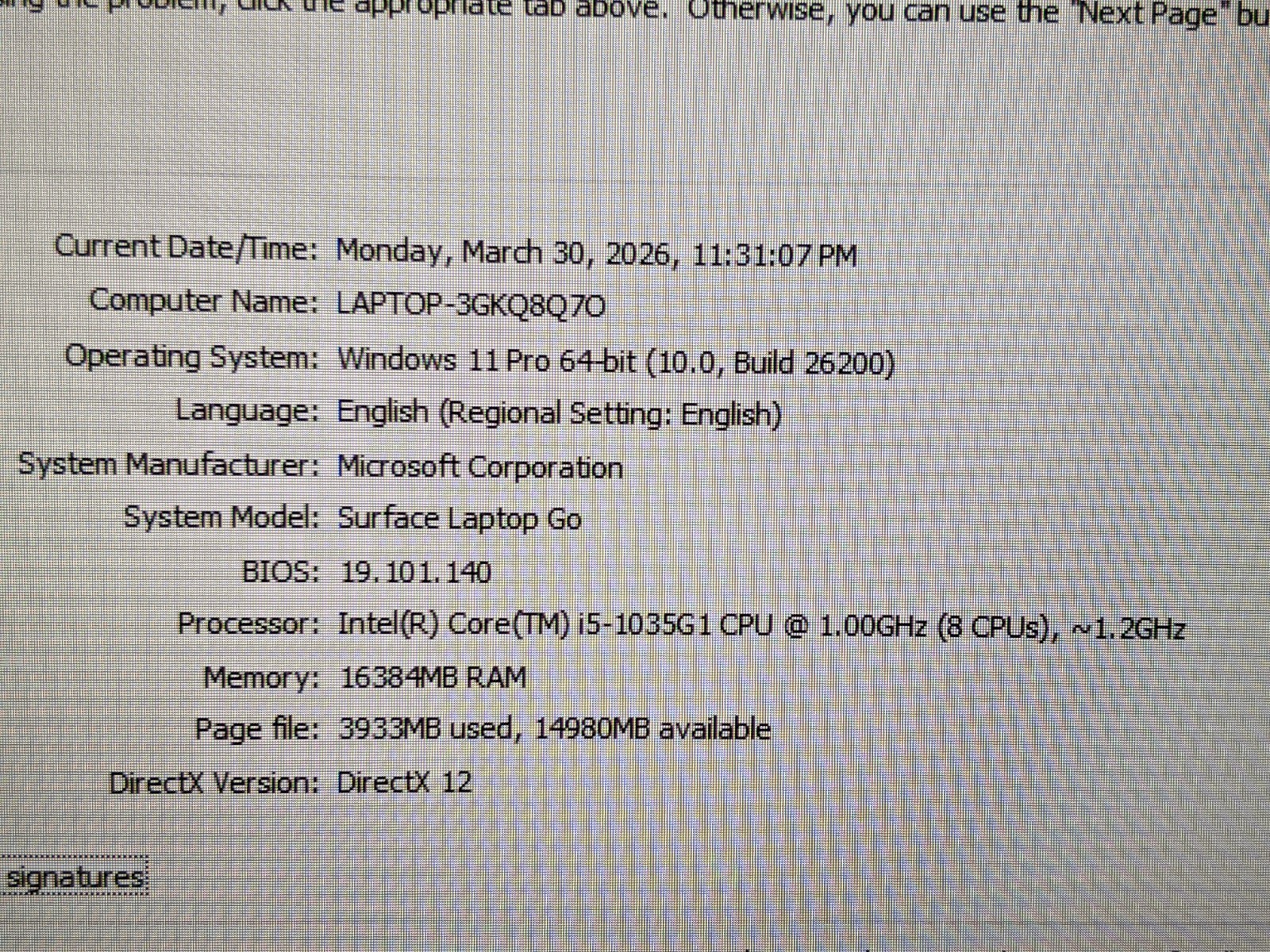 MS Surface Laptop Go 1943 12.4″ 1536×1024 TOUCH i5-10th 1GHz 16GB 256GB W11P +PA