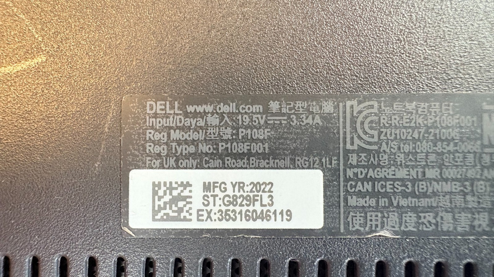 Dell Latitude 3520 15.6 Black FHD i5-1135G7 2.40GHz 8GB RAM 256GB SSD Good