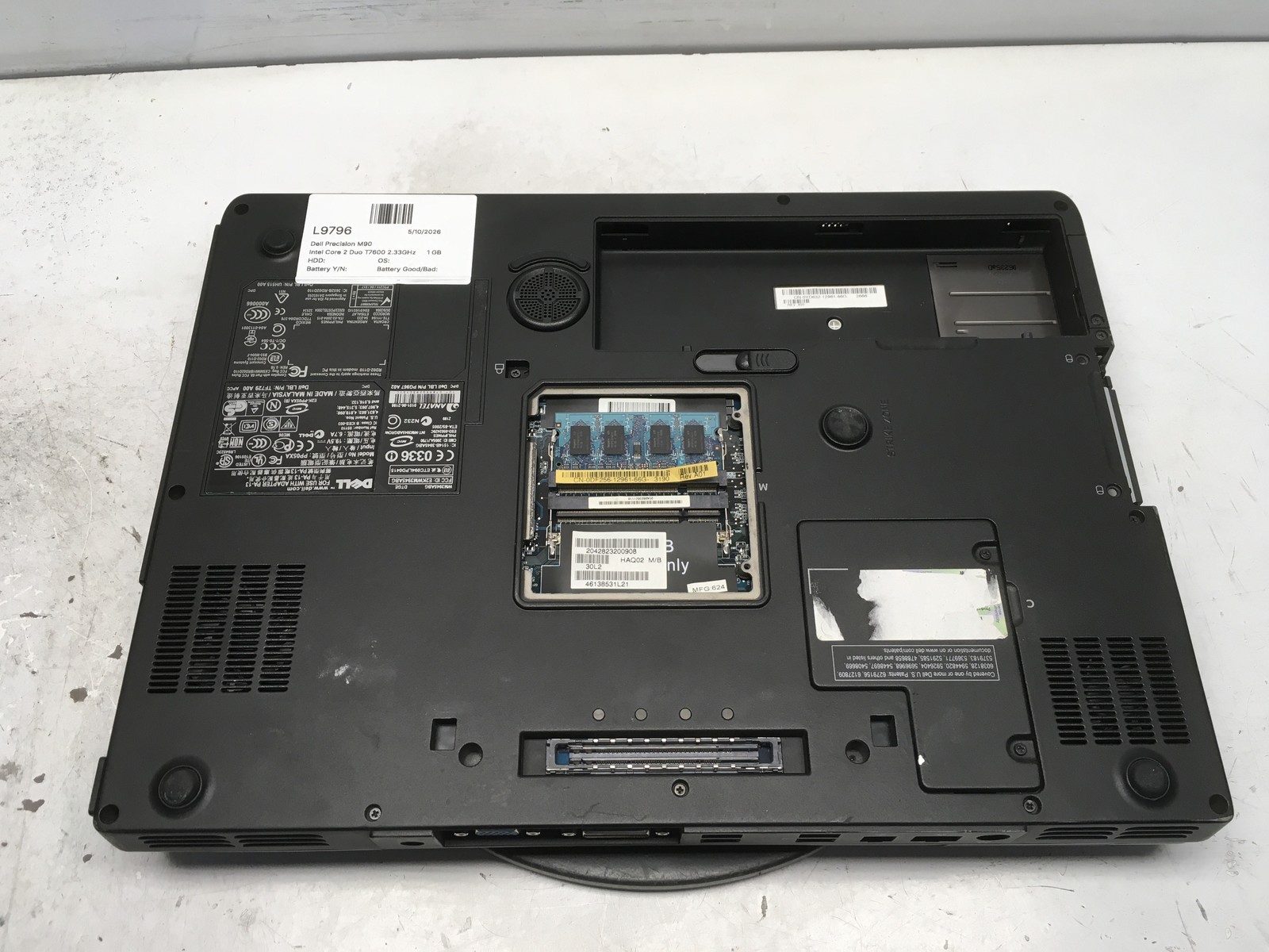 Dell Precision M90 Intel Core 2 Duo T7600 2.33GHz 1 GB NO HDD No Batt