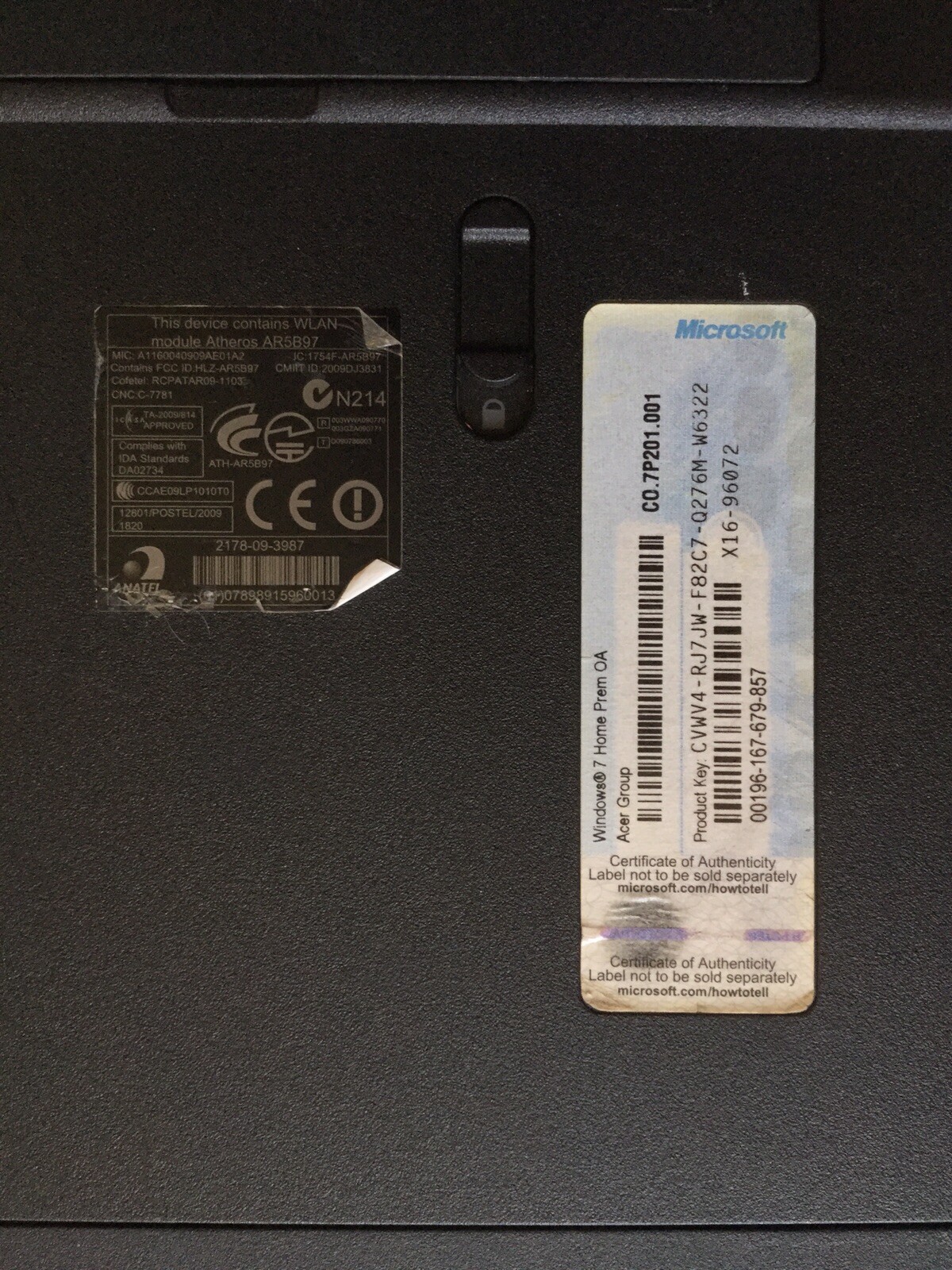 Gateway Laptop Intel Core Inside With Toshiba AC/DC Adaptor Charging Cord