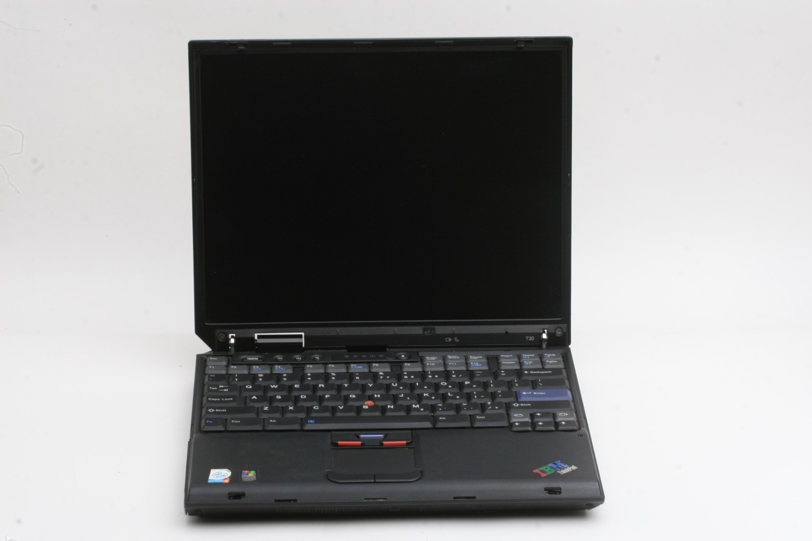 IBM T30 Windows XP Laptop with Charger, Floppy Disk Drive, DC/DVD Drive