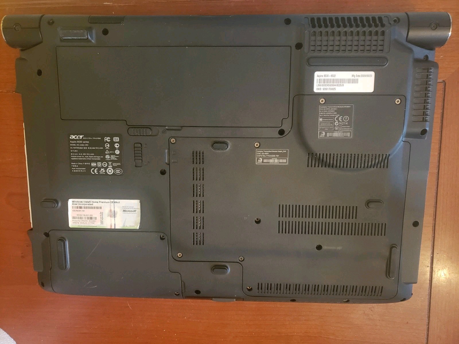 Acer Aspire 6530 Rare Laptop AMD Athlon x2 2ghz ATI 256mb 1gb NO HDD POWERS ON