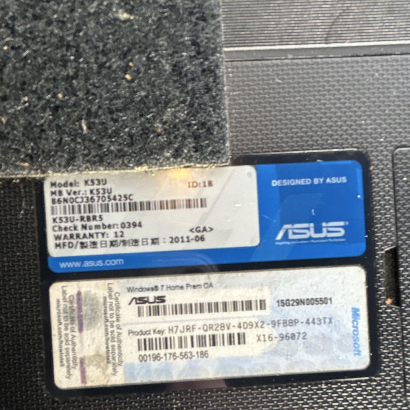 ASUS K53U 15.6″ AMD Radeon HD 6310M Windows 7 Black Laptop FOR PARTS ONLY