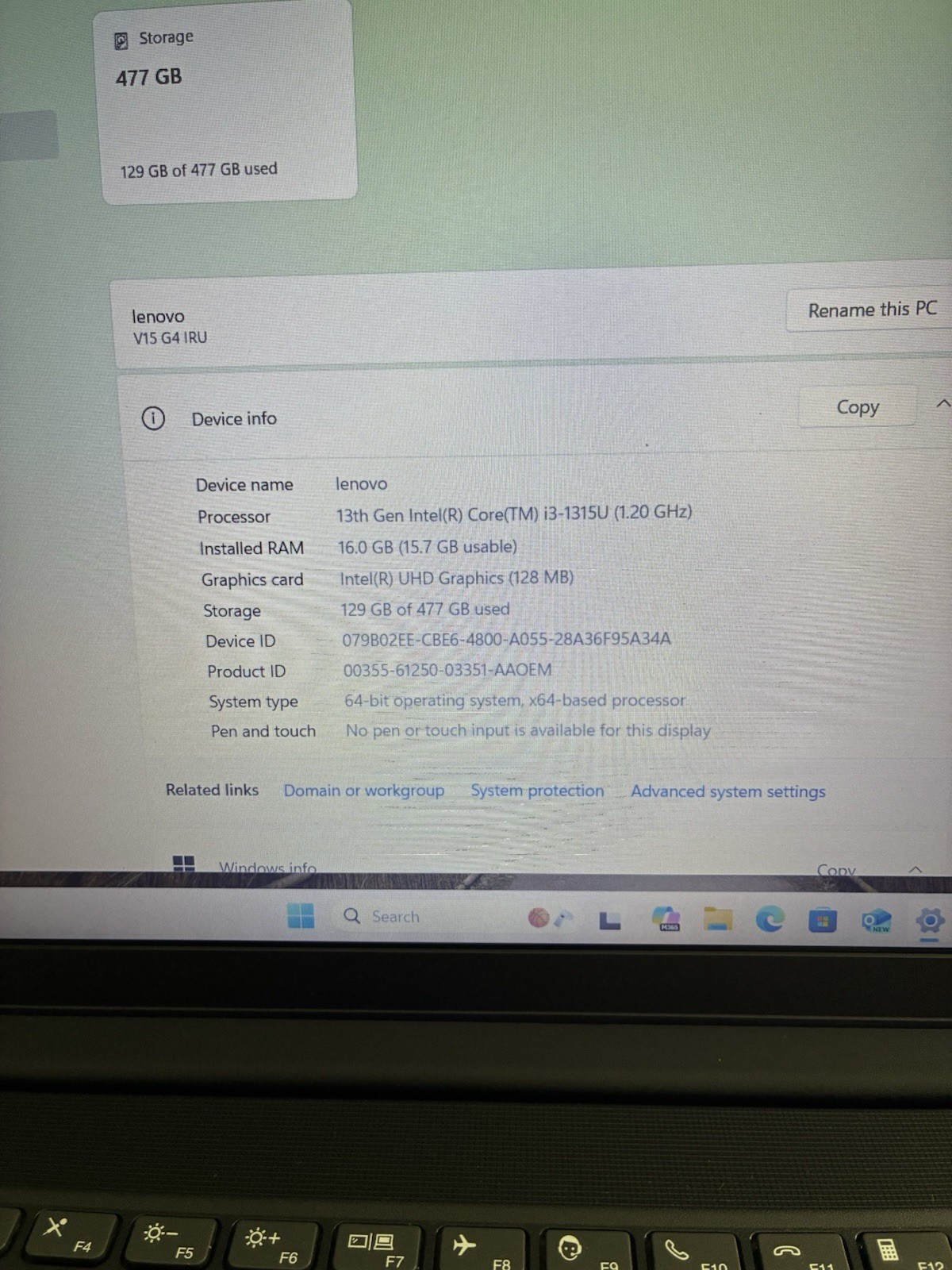 Lenovo V15 G4 15.6″ FHD i3-1315U 16GB RAM 512GB SSD Win11 Laptop Never Setup!