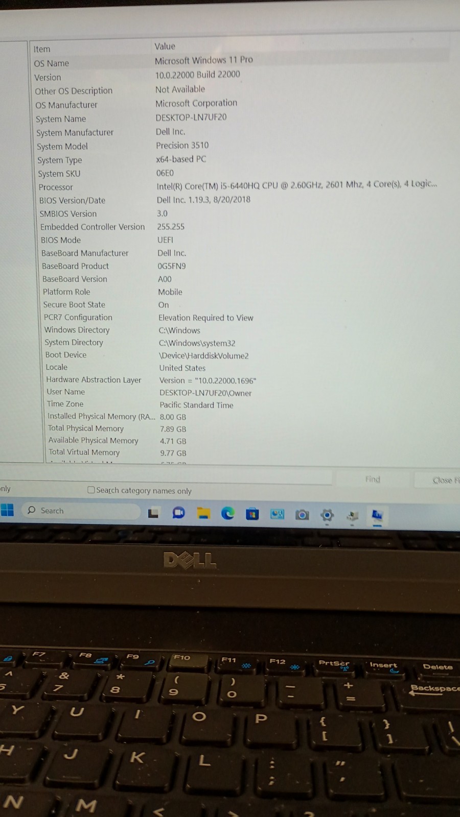 Precision3510 Gamer w/chargerRadeon R9.i5-6440HQ(4cores)8GB.192GB SSD.15.6″Touch