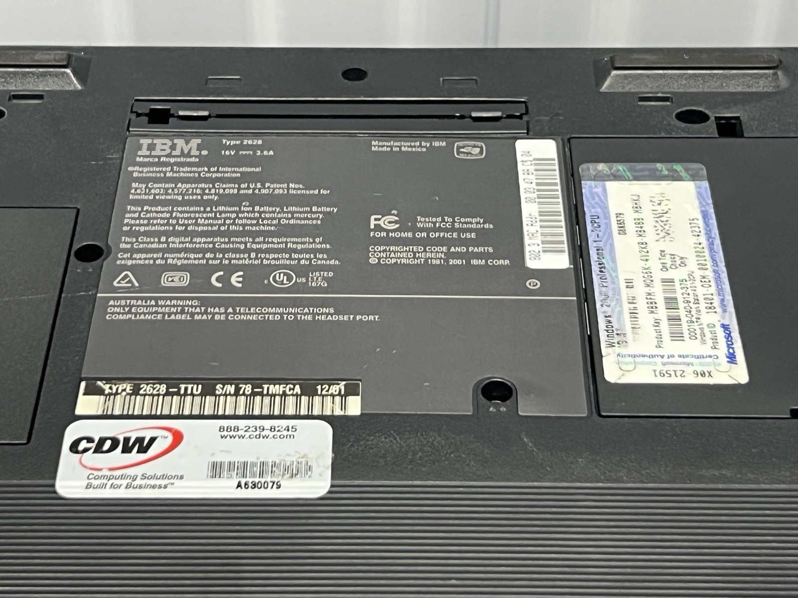 IBM ThinkPad A22M 15″ Laptop Intel Pentium III 256mb 40GB HDD Working