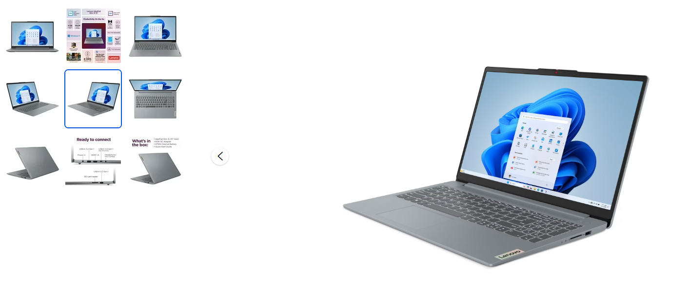 Lenovo IdeaPad Slim 3i 15.6″ Laptop, Intel Processor N100, 4GB RAM, 128 SSD, Arc