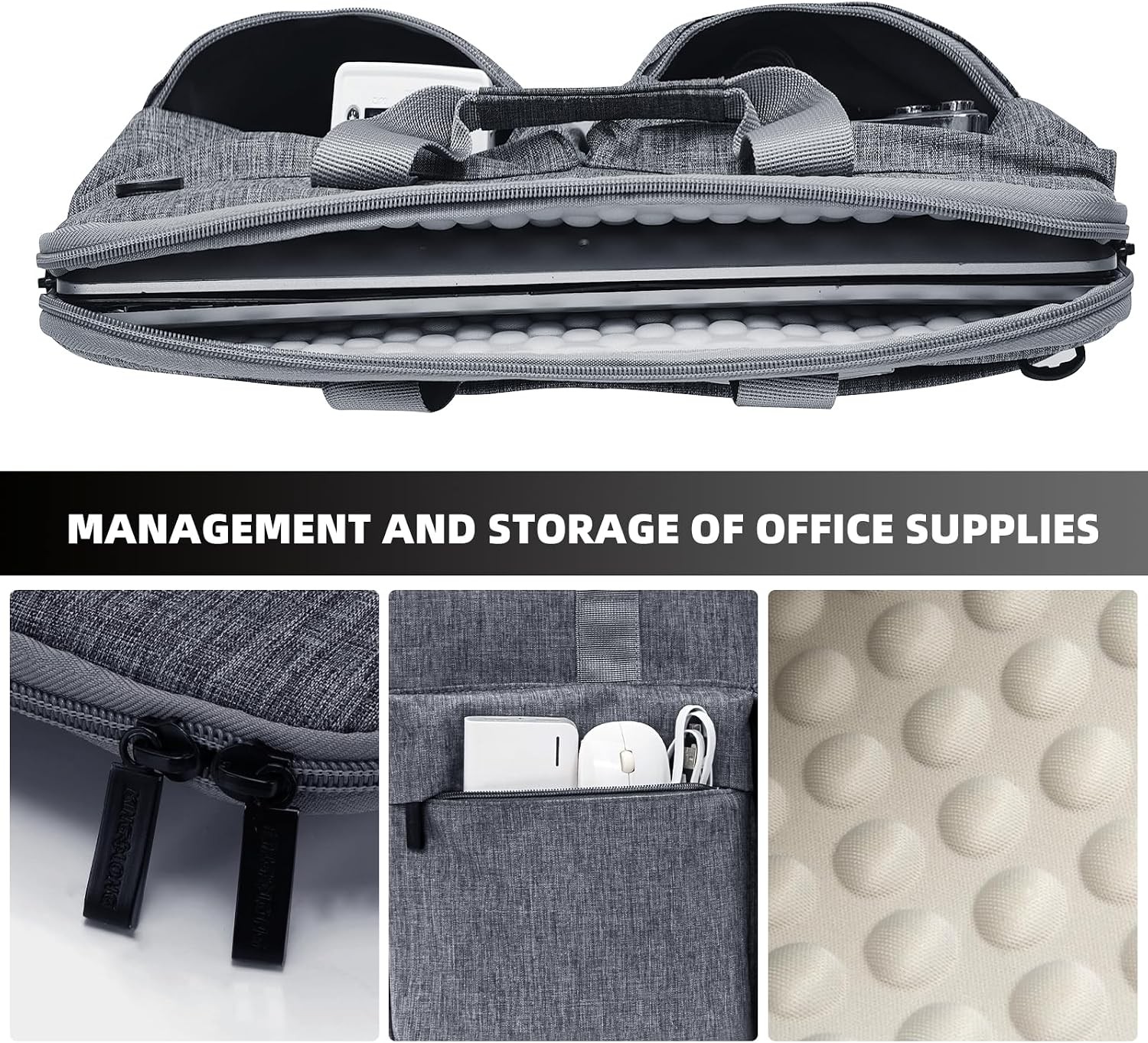 Slim 17.3 inch Grey Laptop Sleeve Case with Shoulder Strap for Acer Asus HP Leno