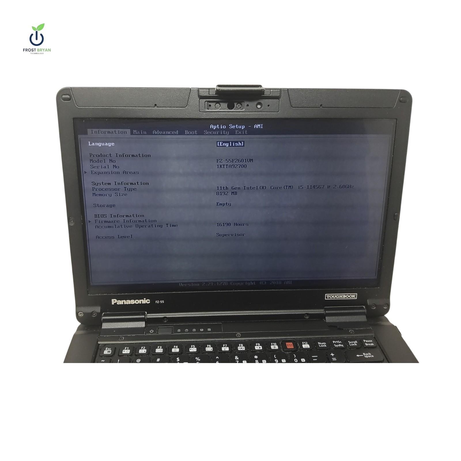 Panasonic FZ55-2 i5-1145G7@2.60GHz 8 GB No SSD/OS Grade D [DEFECTIVE]