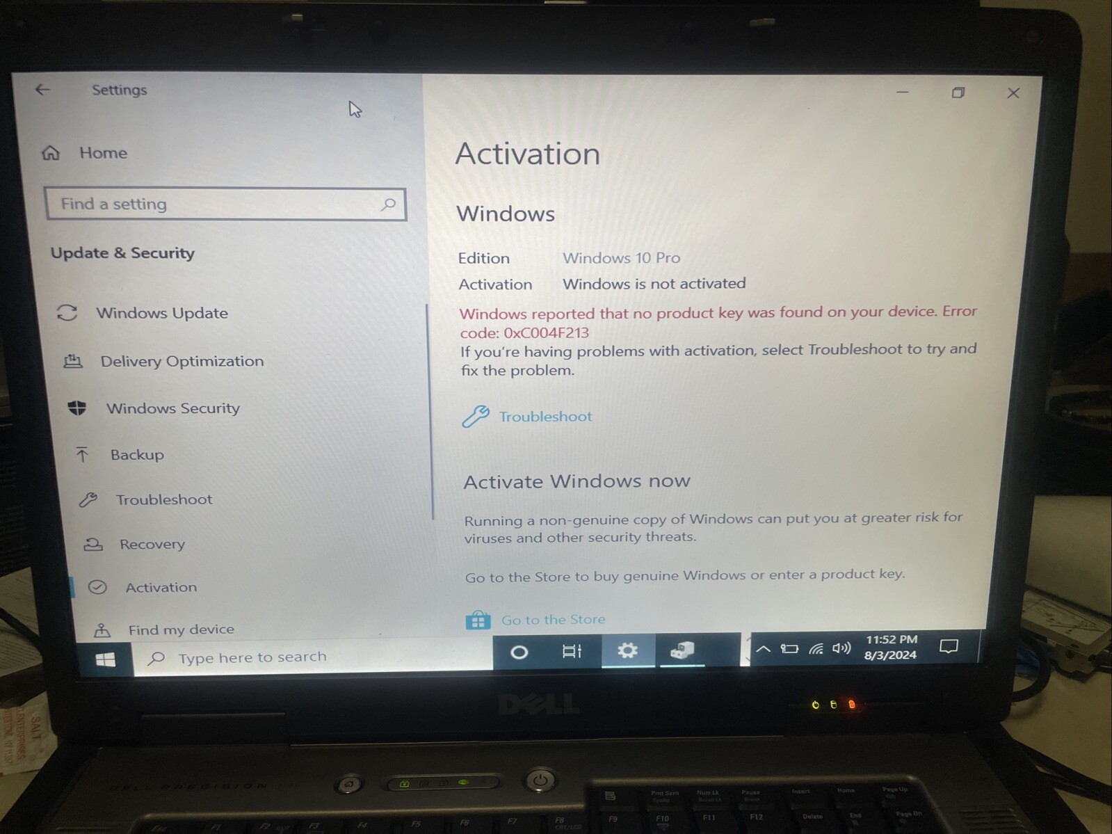 Dell Precision M90 Laptop 2GB RAM – Boots to BIOS – AS IS