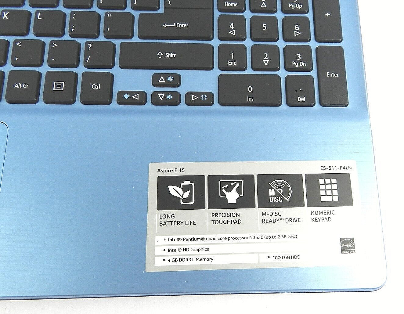 ACER ASPIRE E5-511-P4LN 15.6″ NOTEBOOK COMPUTER INTELPentium Quad 2.58 GHz B153