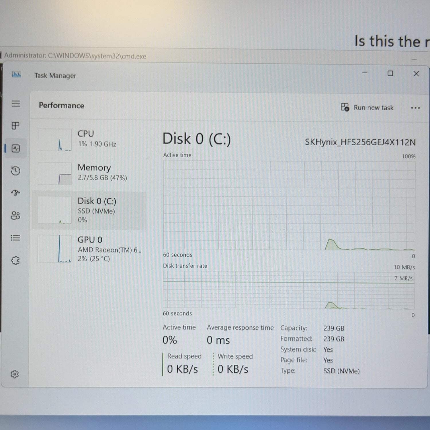 Lenovo IdeaPad Slim 3 15amn6 15.6″ Ryzen 5 7520U 2.8GHz 250GB SSD