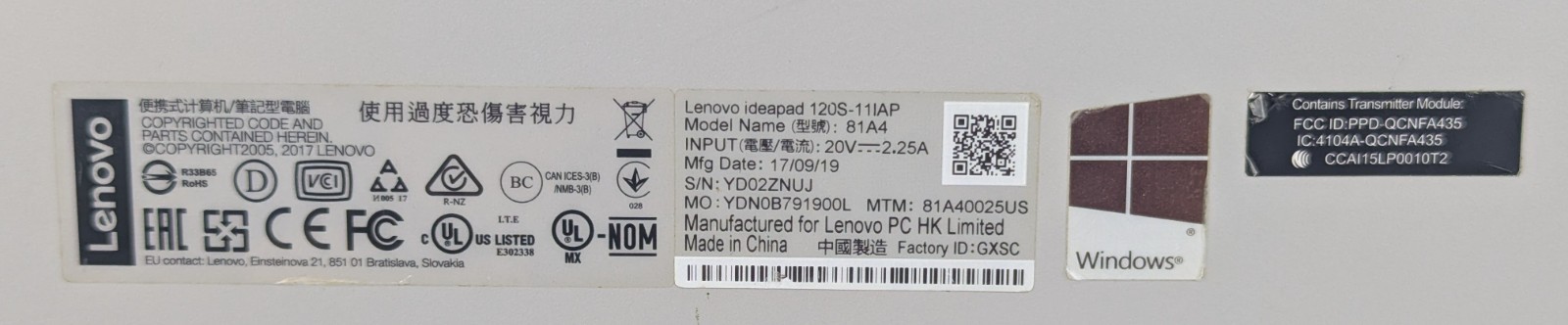 Lenovo Ideapad 120S-11IAP Model: 81A4 with Charger – AS-IS – Please Read!