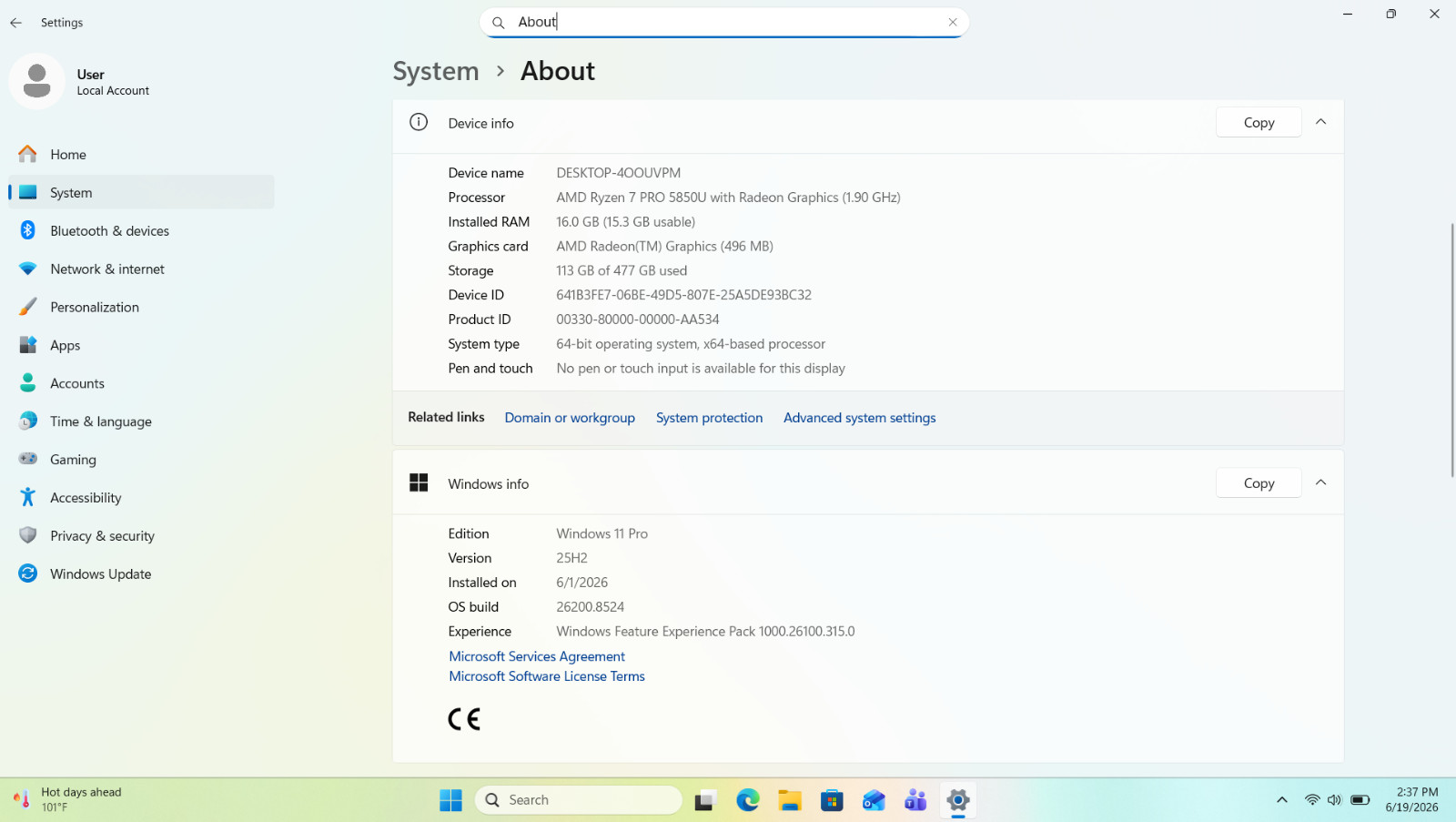 HP EliteBook 835 G8 13′ AMD Ryzen 7 PRO 5850U 512GB NVMe 16GB RAM